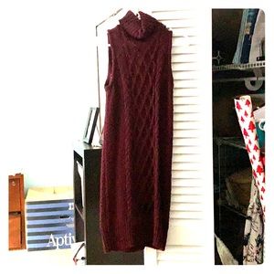 Sleeveless Turtleneck Sweater Dress